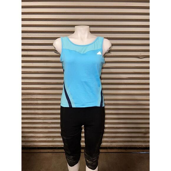 Addias Climacool top with mesh on neckline blue size large - Picture 2 of 11